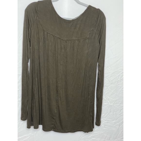 We The Free Olive Green Ribbed Hinsley Blouse Size M - Picture 4 of 4